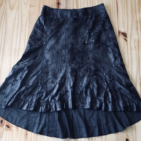 Simon Chang Brown Animal Print 4 Skirt Fit Arriere Back Contrast - Picture 14 of 15